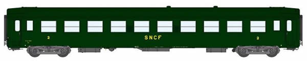 REE Modeles VB-107 - 2nd Class French Passenger Coach B10 13301myfi Celtic Green 301